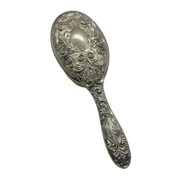 Vintage Silver Tone Carved Vanity Set Mirror Brush Perfume - Picture 5 of 16